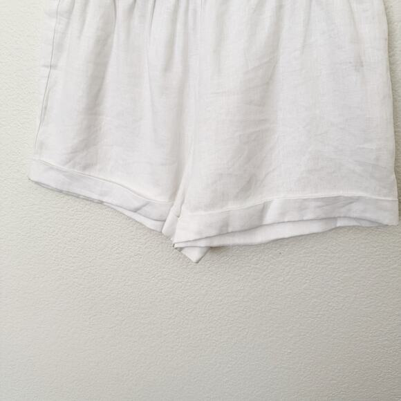 [Reformation] White Mila 100% Linen Pull-On Elastic Waist Shorts NWT Size XL - Picture 7 of 12